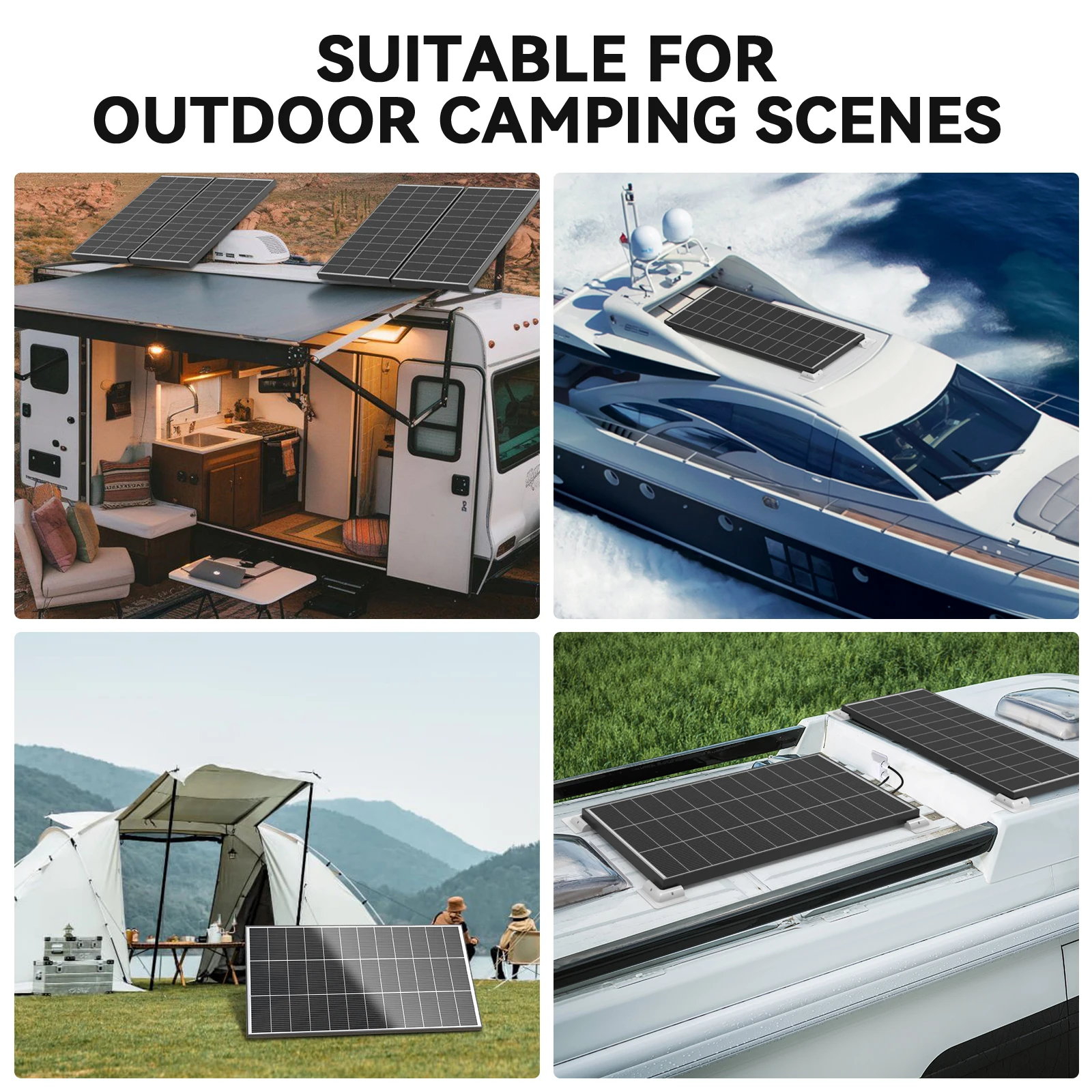 WERCHTAY 200 واط 12 فولت لوحة مزدوجة الجوانب ألواح الأنظمة الشمسية أحادية البلورية 16BB الخلايا الشمسية الطاقة الكهروضوئية للمنزل على السطح قارب #6