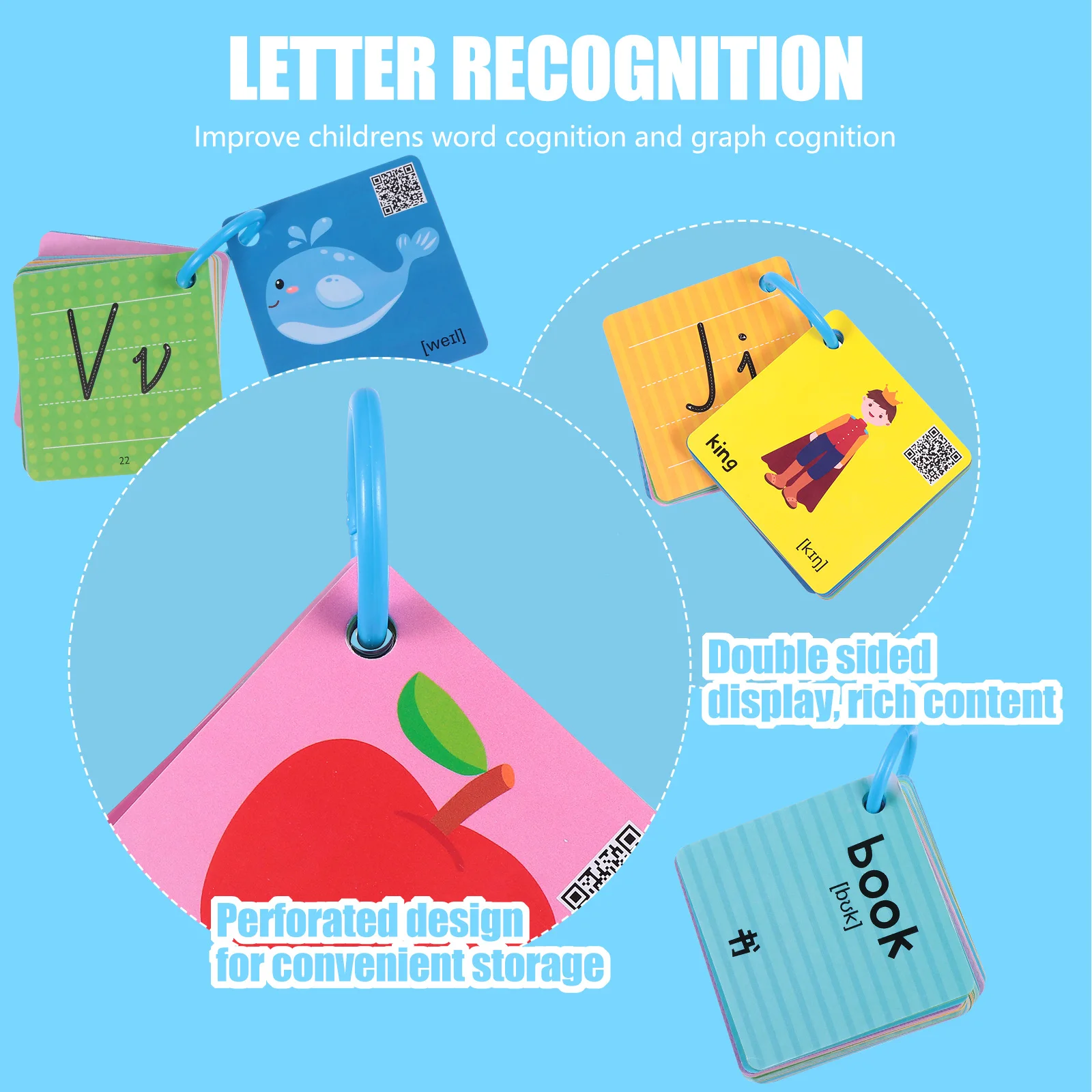 

2 Sets English Letter Card Kids Educational Cards Toy Daily Supplies Study Infant