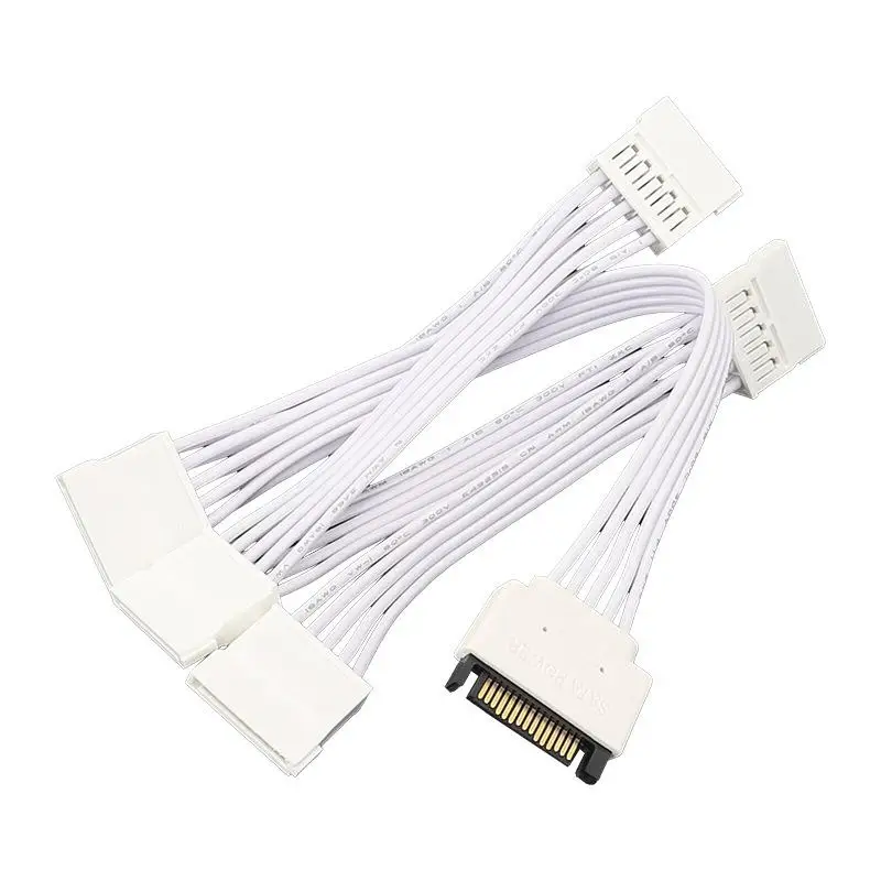 15Pin SATA Power Supply Splitter Cable Hard Drive 1 Male To 5 Female Extension Power Cord For DIY PC Sever.