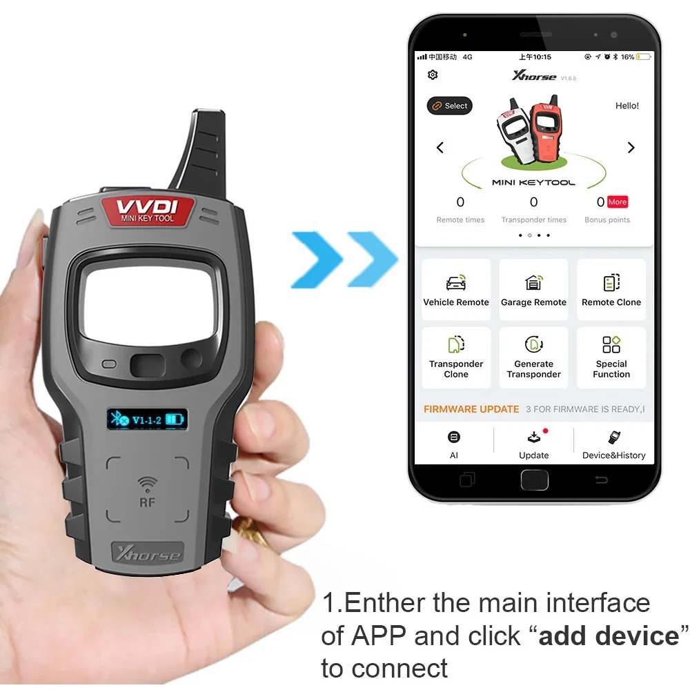 Xhorse VVDI Mini Key Tool Super Chip 4D 4C 46/ID48 Chip Car Remote Key Programmer Free 96bit 48-Clone Function No TOKEN XKB501EN