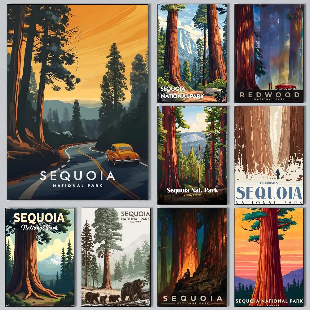 natural Sequoia National Park Poster Pastel Cozy Aesthetic HD Poster Wall Art Print For Bedroom Dorm Room Decor Teen Girls Gift
