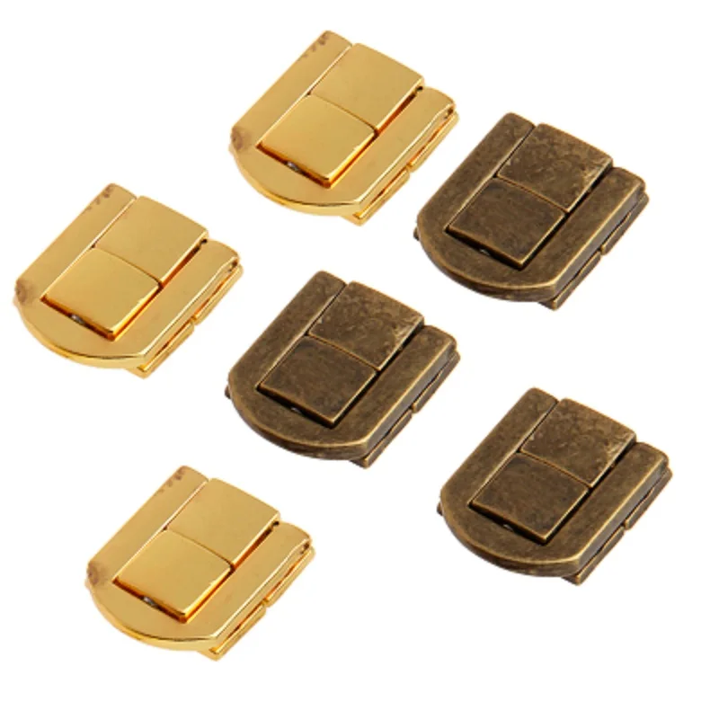 6Pcs Toggle Catch Lock Retro Style Iron Hasp Wood Chest Lock Latch Clasp with Screws for Jewellery Box Suitcase Chest Decoration