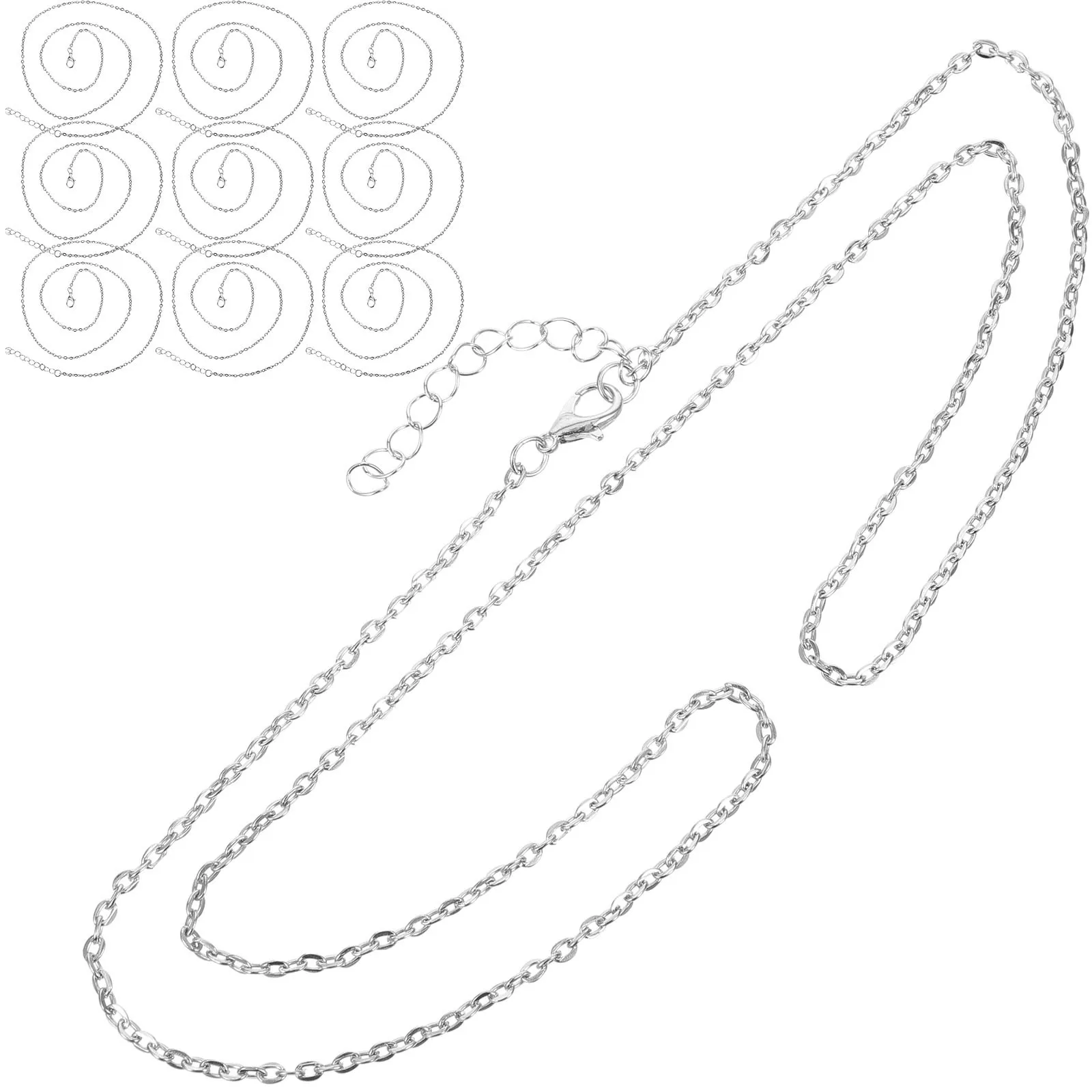 

10pcs Necklace Chain For Jewelry Making Diy Metal Chain With Lobster Clasp Bulk Supplies Multi-Function Cord For Pendants