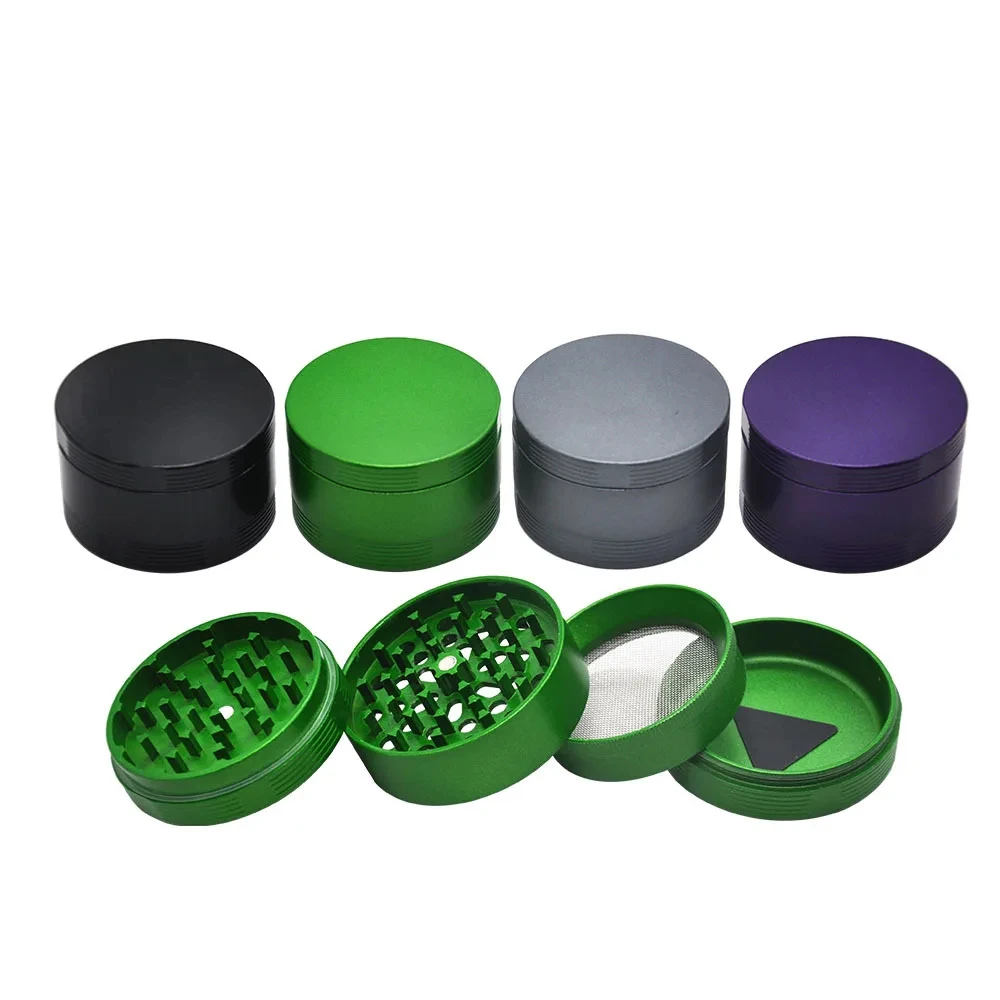 63mm NON-Stick Ceramic Coated Herb Grinder Tobacco Smoke Spice Crusher Mill Shredder with Pollen Scraper Rolling Accessories