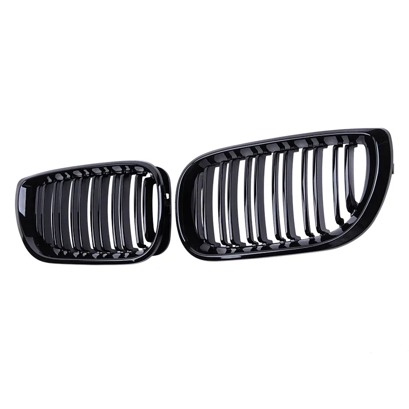 Auto Front Nier Grill Glanzend Zwart Grille Dubbele Slat Hood Racing Grills voor BMW 3 Serie E46 4-deurs 2002-2005 Auto Vervanging