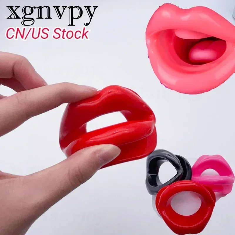 xgnvpy Sexy Lips Rubber Mouth Gag Open Fixation Oral Toy Adult Game Sex Tool Couples Play O Ring Dilator Sex Toys for Intimate