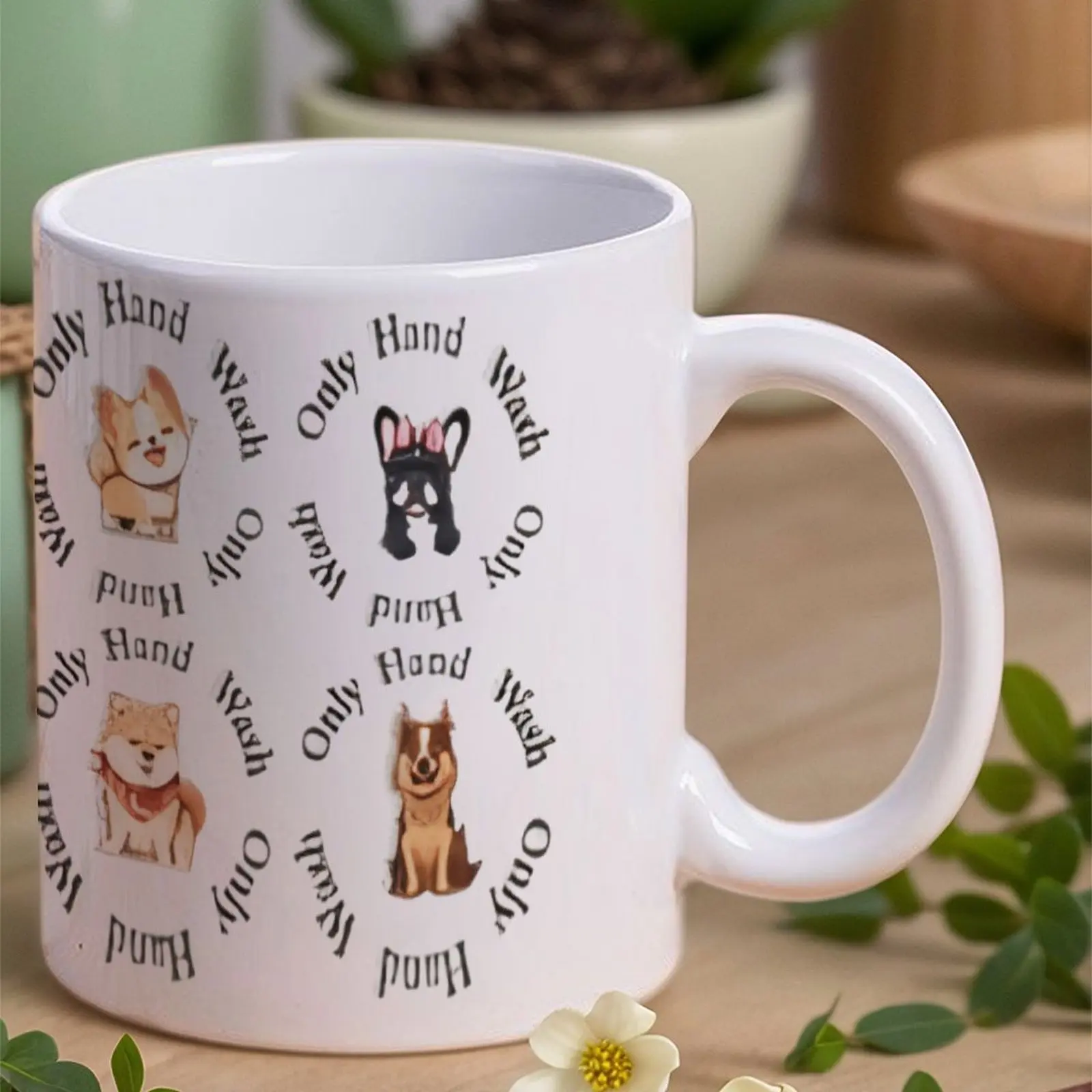 

Четыре наклейки с собаками на них. Кофейная посуда, чайная посуда, кофейная чашка объемом 330 мл для мужчин.