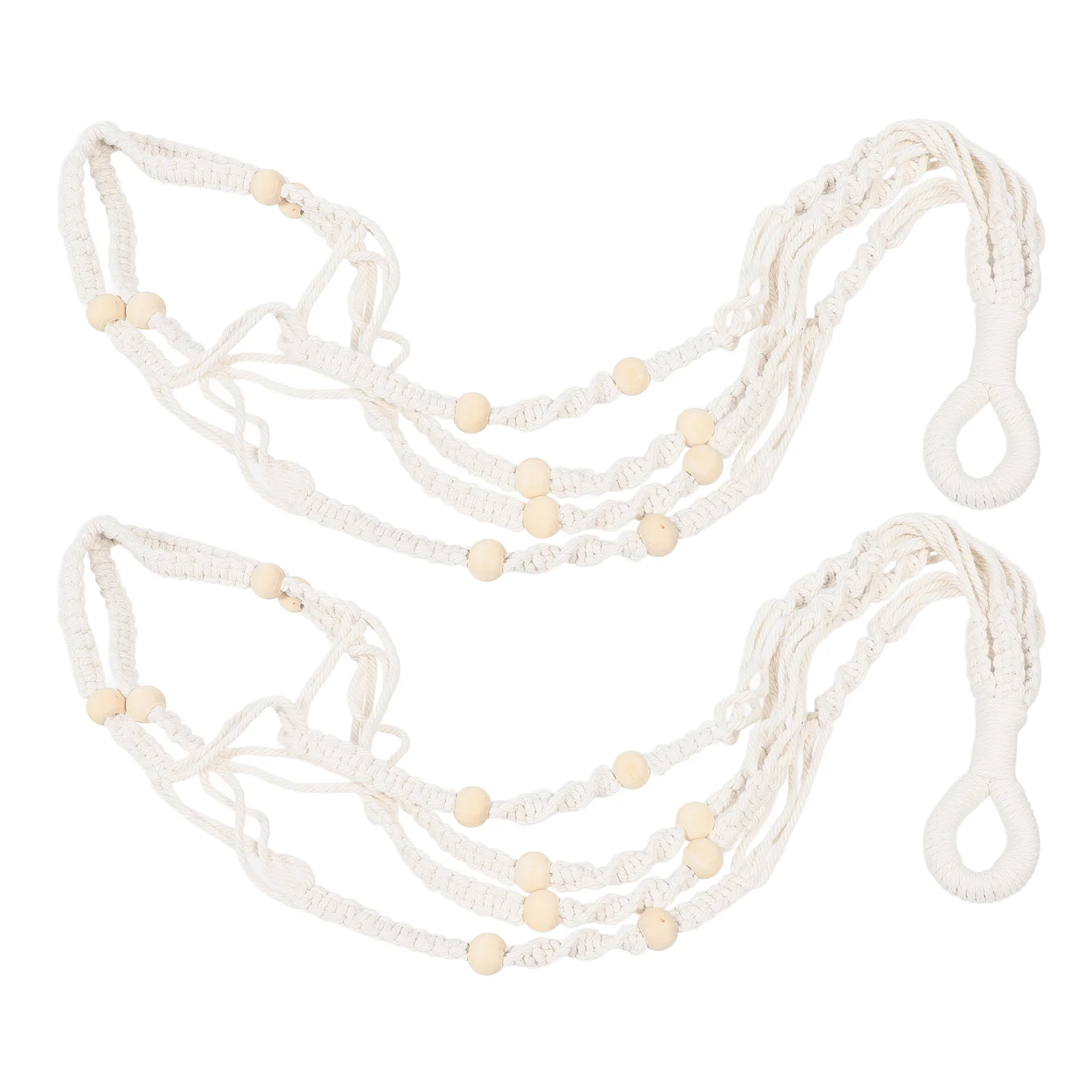 

2Pcs Hanging Plant Net Bag Hanger Indoor Outdoor Decor Durable Space Saving Flower Pot Holder for Home Office Woven Plant Hanger