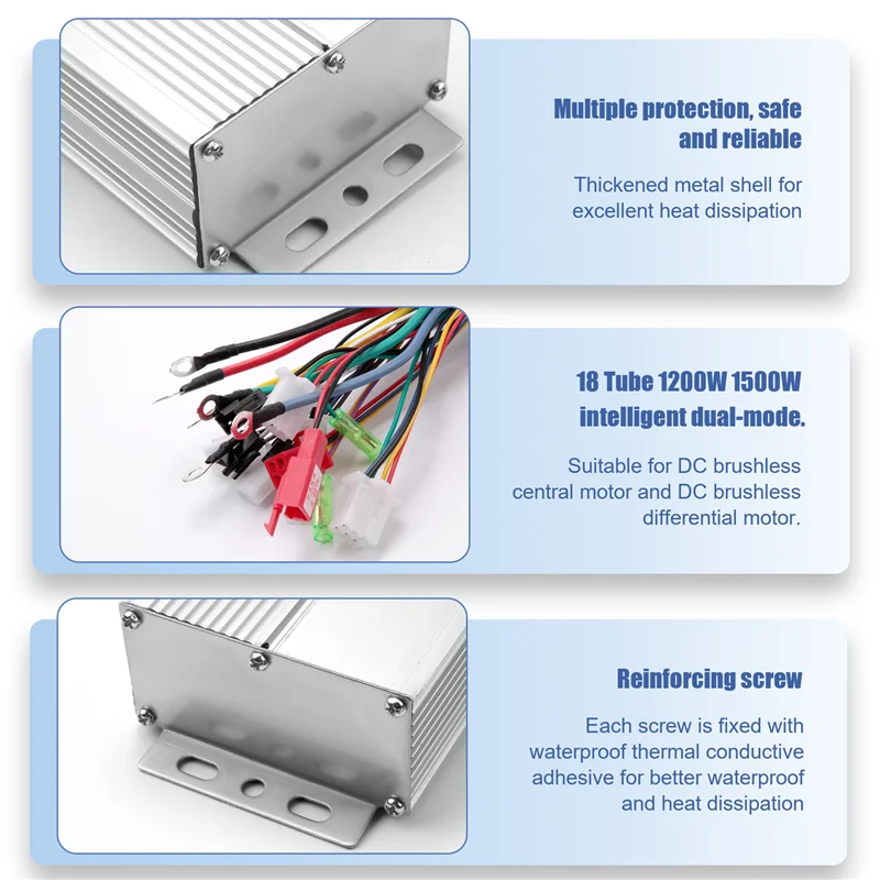 A44F-48V 60V 64V 72V 1200W 1500W 18 Tubes Brushless Controller/Ebike Controller/Motor Controller For Electric Bicycle/Scooter