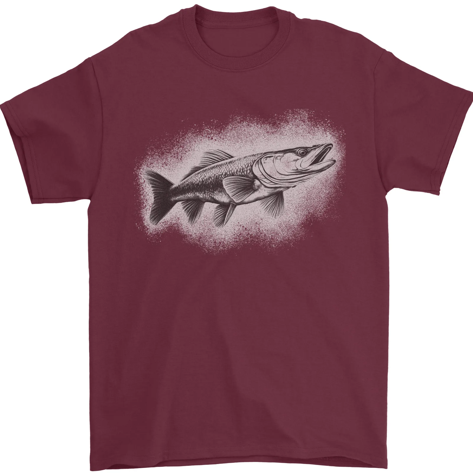 تي شيرت رجالي من A Pike Fish رسم صيد السمك مصنوع من القطن بنسبة 100%