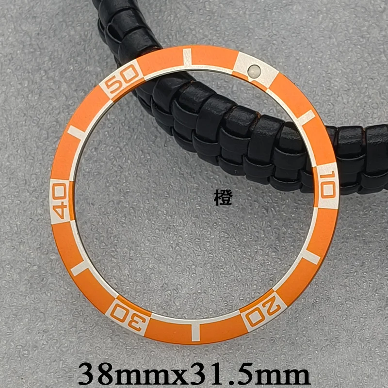 38mmx31.5mm SKX007 Case Ring Flat Aluminum Bezel Insert Fit SKX007 SKX009 SRPD Watch NH36 NH35 Movement Watch Retrofit Accessory