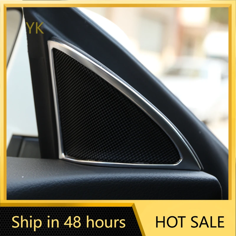 

For Mercedes Benz A Class GLA W176 X156 ABS Silver Car Door Audio Speaker Decoration Frame Trim Cover Interior Car Accessories