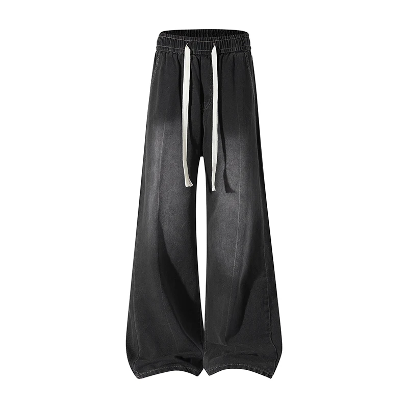 

Fall Winter Men's Straight Leg Jeans Loose Fit Versatile Retro American Sle Casual High Waist Cotton Blend Anti-Wind