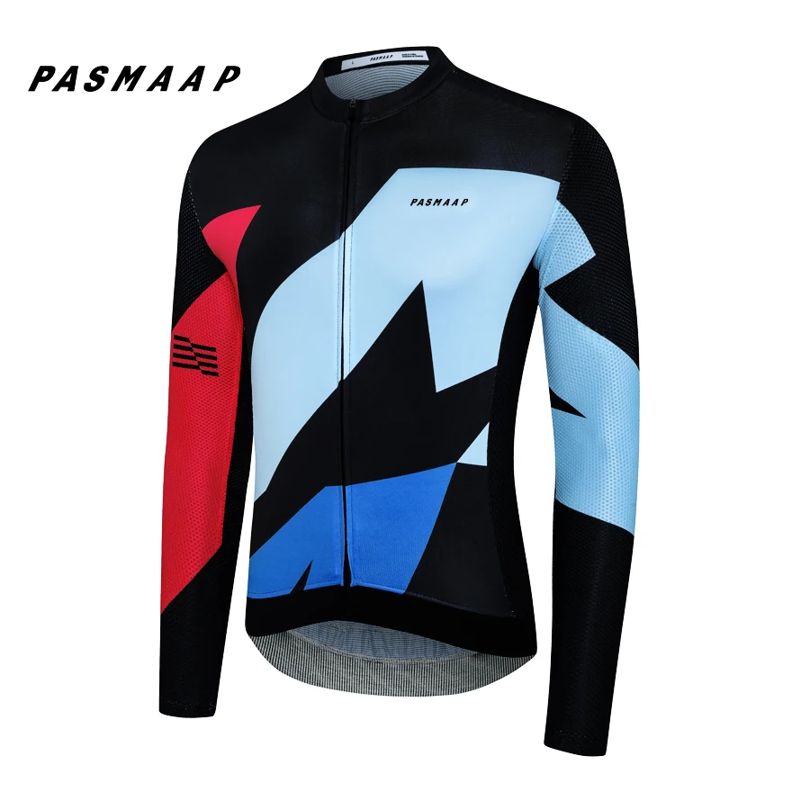 PASMAAP-Cycling Jersey for Men, Long Sleeve, Pro Team, MTB, Road Bike Clothing, Breathable Bicycle Shirts, 2025