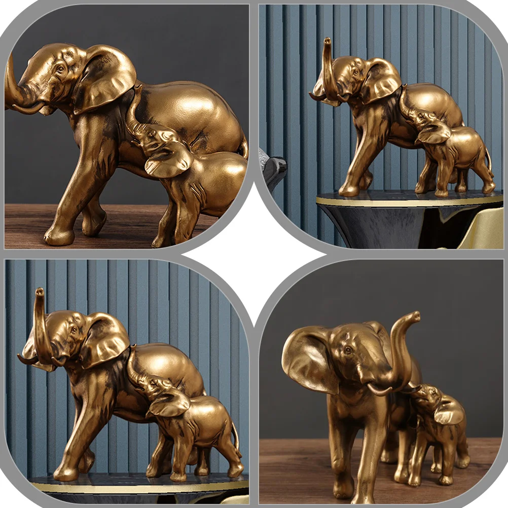 

1 pc Elephant Shape Decoration Elephant Ornament Lucky Home Decor Mother Statue For Living Room Office Desktop Decoration