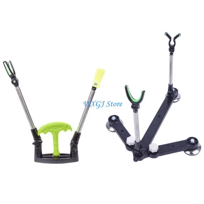 37JE Portables Metal Fishing Rod Vertical Folding Ice Fishing Rod Holder Angling Tool