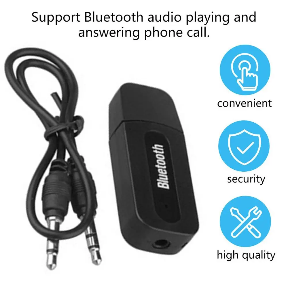 Adapter Music Receiver Adapter 3.5mm Jack Car USB Adapter Car Audio Receiver Bluetooth 5.0 Audio Receiver Wireless Adapter