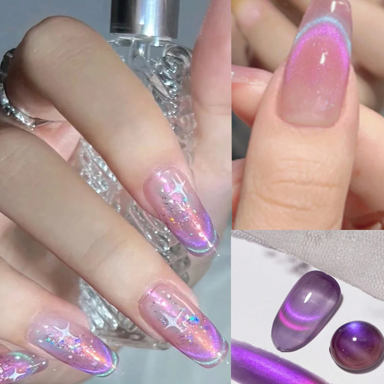 

1set Nail Gel Polish Korean Nude-Jelly Syrup Cat Eye Magnetic gel Semi Permanent Varnish Soak off UV&LED Nails Tips Art Supplies