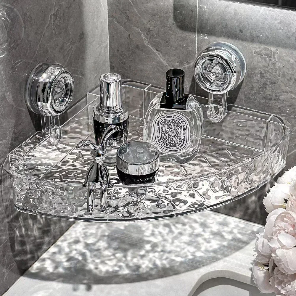 

Suction cup storage rack No punching required Toilet triangle hanging basket