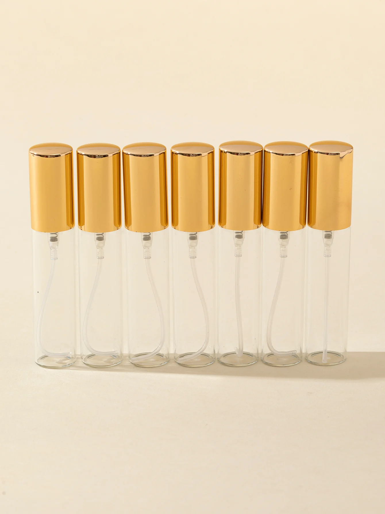 Groothandel 35/stuk 5ml10ml15ml lokale tiran goud transparant glas verdikte spuitfles mini parfumflesje reisformaat