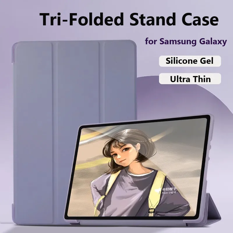Case for Samsung Galaxy Tab S10 FE 2025 10.9 Inch X520 S9 S8 S7 S9 FE S6 Lite 10.4 P620 P625 Tab A9 8.7 X110 Tri-Folding Case