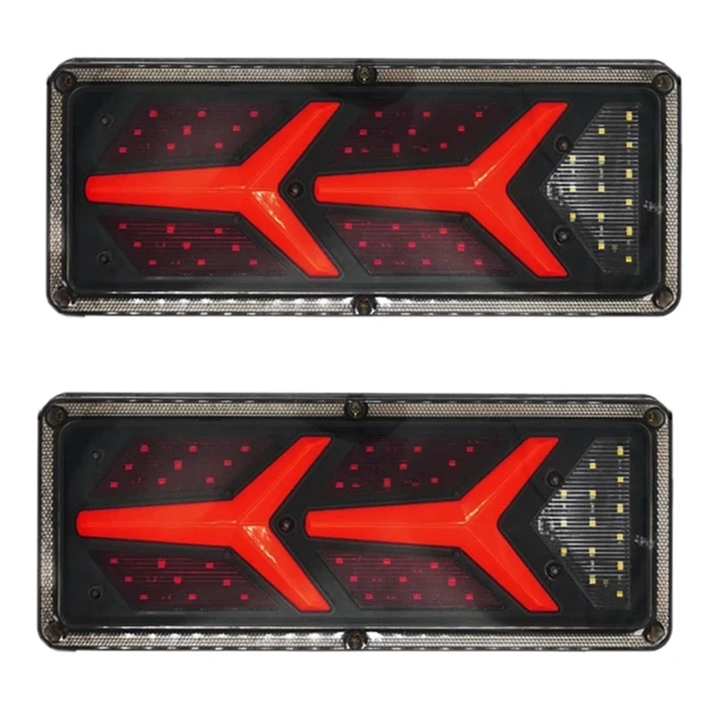 

2 PCS Waterproof 24V LED Tail Lights Trailer Truck Stop Rear Auto Car Signal Lamp Caution Lights