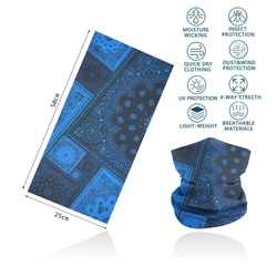 Classic Paisley Neck Gaiter Tube Men Women Dustproof Paisley Neck Bandana Headband Cycling Hiking Sun-protective Face Balaclava