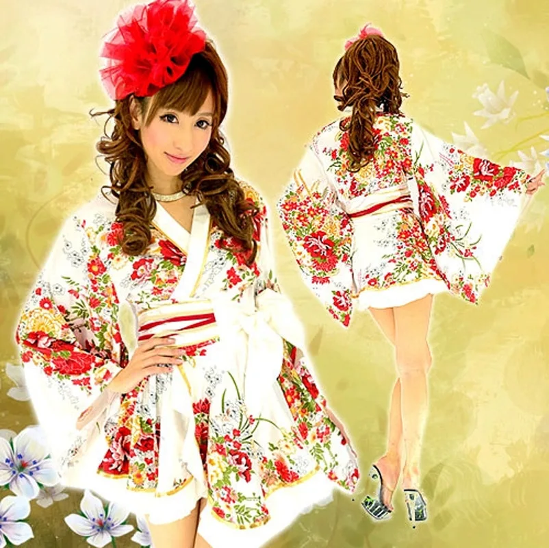 Kimono Japanese Cosplay Costume Floral Plus Size Yukata Traditional Cosplay Party Hallowee Costume Woman Dress Print Vintage