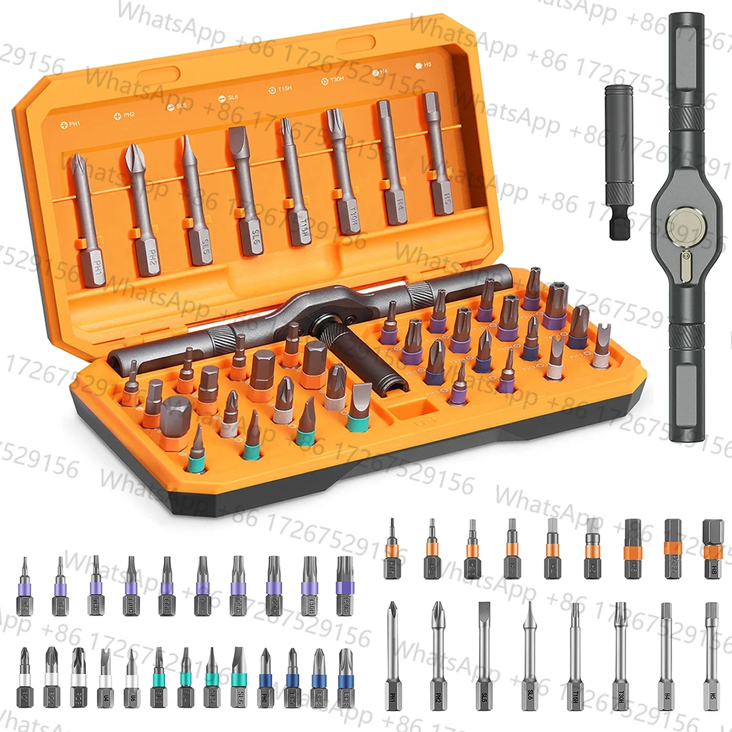 42 in 1 Magnetic Screwdriver Set DIY Ratchet Screwdriver Set Multi Bit Drive Set with Detachable Ratchet Handle for Compute