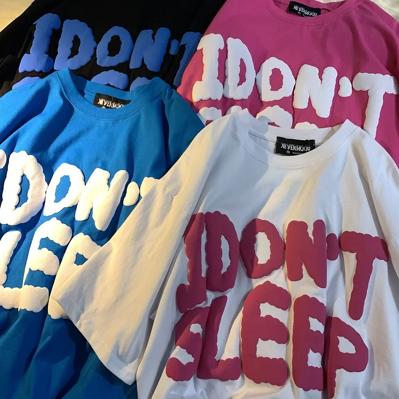 أعلى المرأة الشارع الحلو وجميل الكرتون جولة الرقبة قصيرة الأكمام تي شيرت إلكتروني الطباعة فضفاضة عارضة أعلى تي شيرت المعتاد