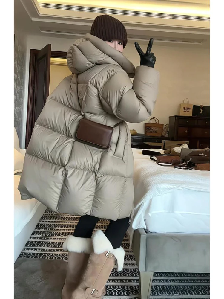 2025 New Winter Women Warm Thicken  cotton-padded Jacket Female Long Hooded Puffer Coat Ladies Outerwear