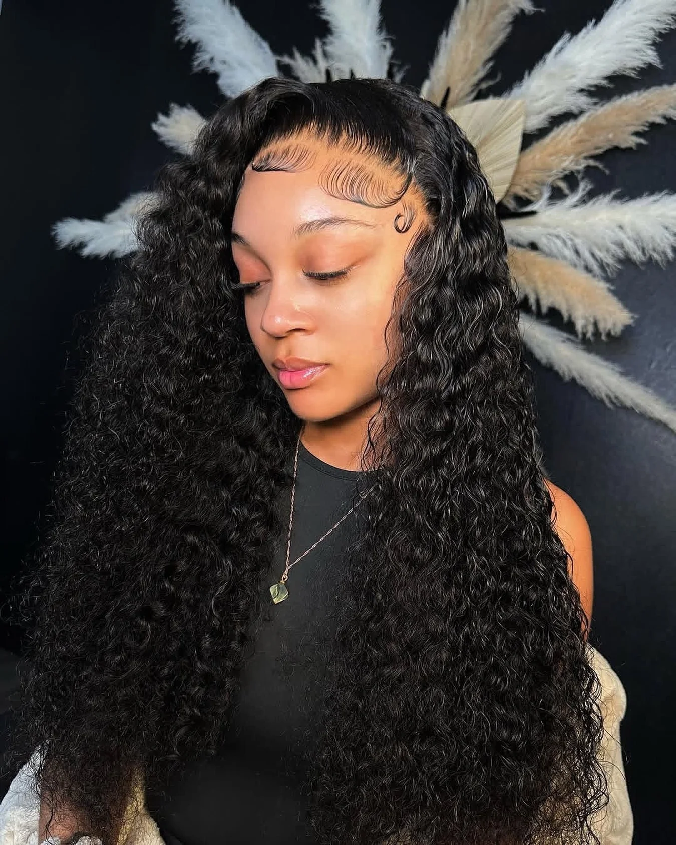 Pelucas frontales de encaje de onda profunda para mujeres, cabello humano transparente de 200 de densidad, pelucas prearrancadas, 5 × 5, 1B