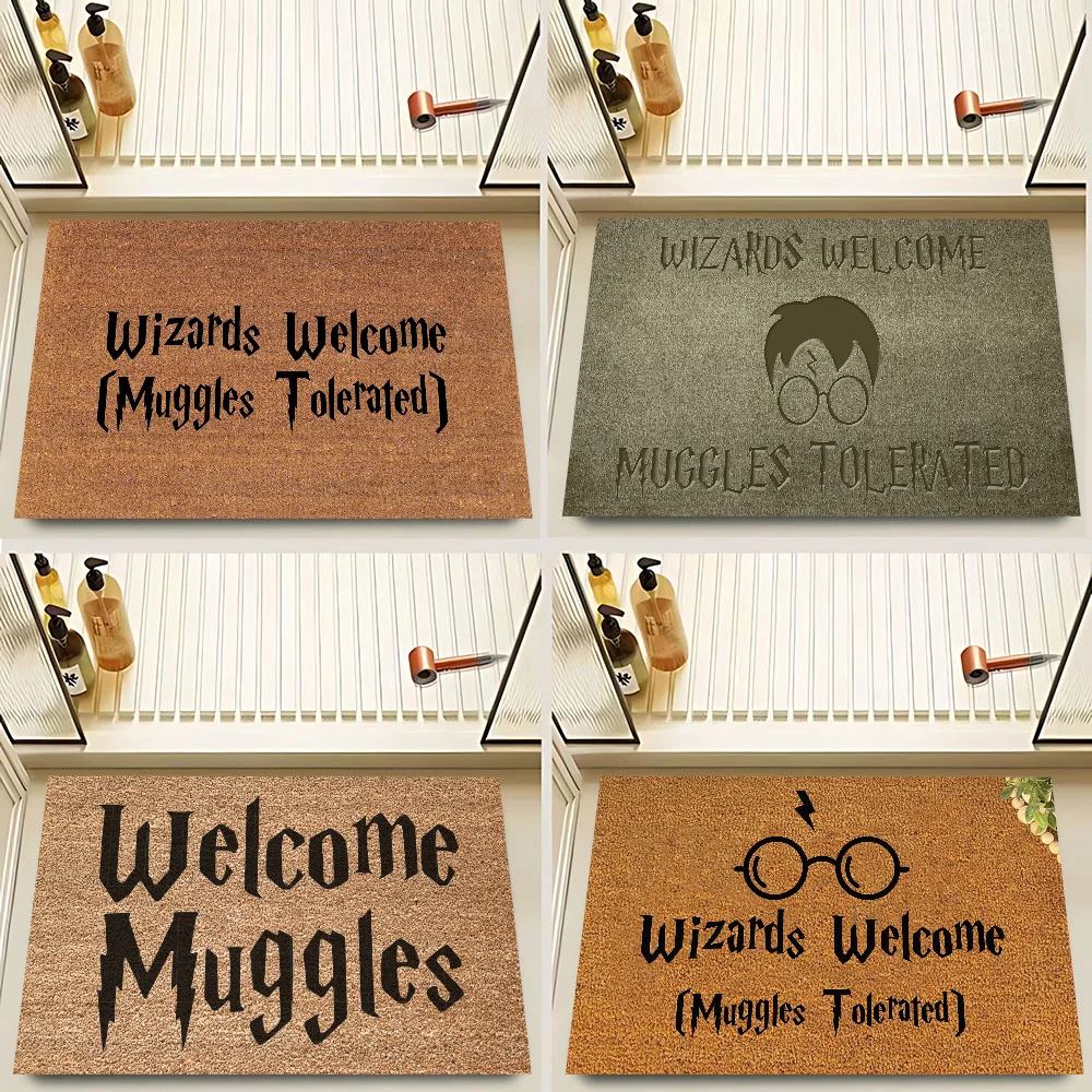 ترحيب Muggles الكلمة حصيرة غرفة الاطفال غرفة نوم الديكور شرفة المضادة للانزلاق ممسحة غرفة المعيشة ترحيب البساط