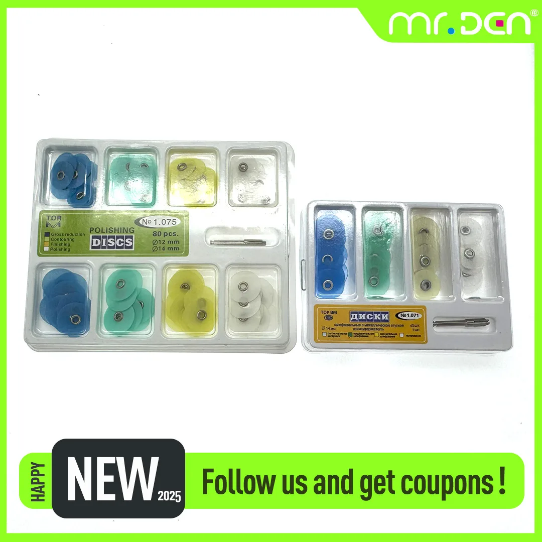 

40/80Pcs Box Dental Polishing Discs Gross Reduction Contouring Mandrel Dentistry Consumables Teeth Whitening Material