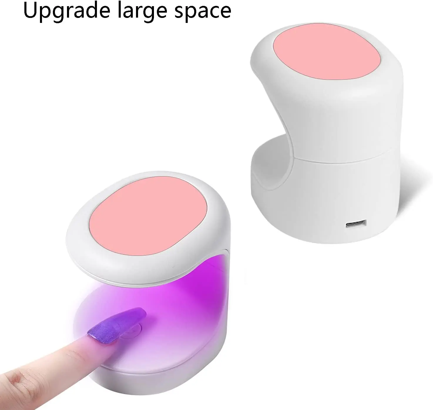 Mini lampe UV portable pour gel N64.USB, lampe à ongles pour un seul doigt rose