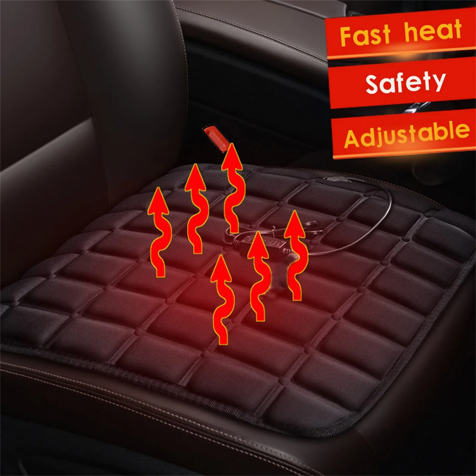 Car Seat Heated Cover 2 Gear Adjustable Temperature Electric Heating Pads Usb Heated Car Seat Cushion Winter Seat Warmer 2025