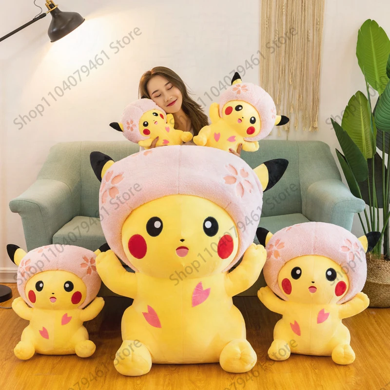 

60cm Kawaii Pikachu Stuffed Doll Sakura Edition Cute Anime Plush Toy Adults Kids Birthday Gift Creative Cartoon Pokémon Series