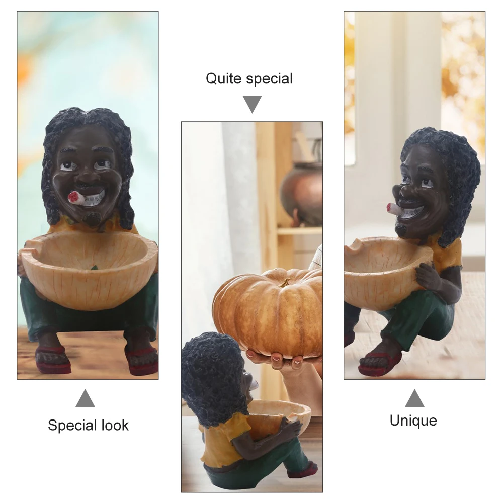 

African Characters Ornament Delicate Resin Household Decoration Creative Desktop Cigar Ashtray For Living Room Bedroom Hotel Use