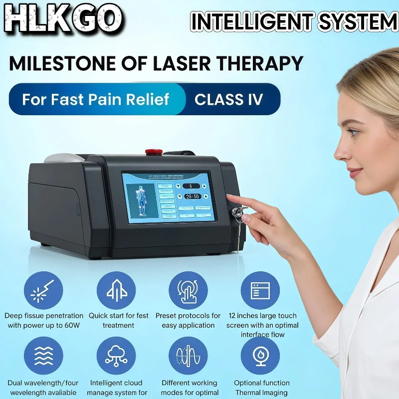 Professional Medical Grade Class IV Dual Wavelength Laser System, 1055mW 650nm 808nm for Veterinary Human Pain Management
