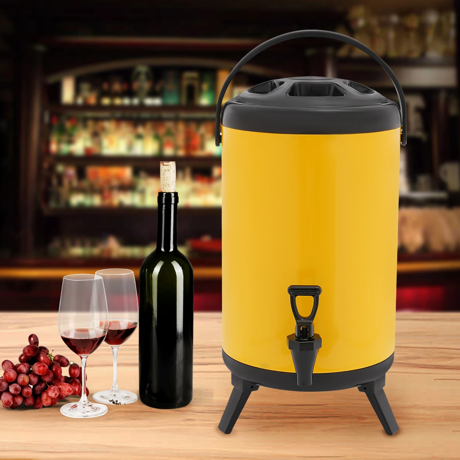 

10L 201Stainless Steel Insulated Beverage Dispenser, Insulated Beverage Container with Spout, Cold and Hot Drink Dispenser