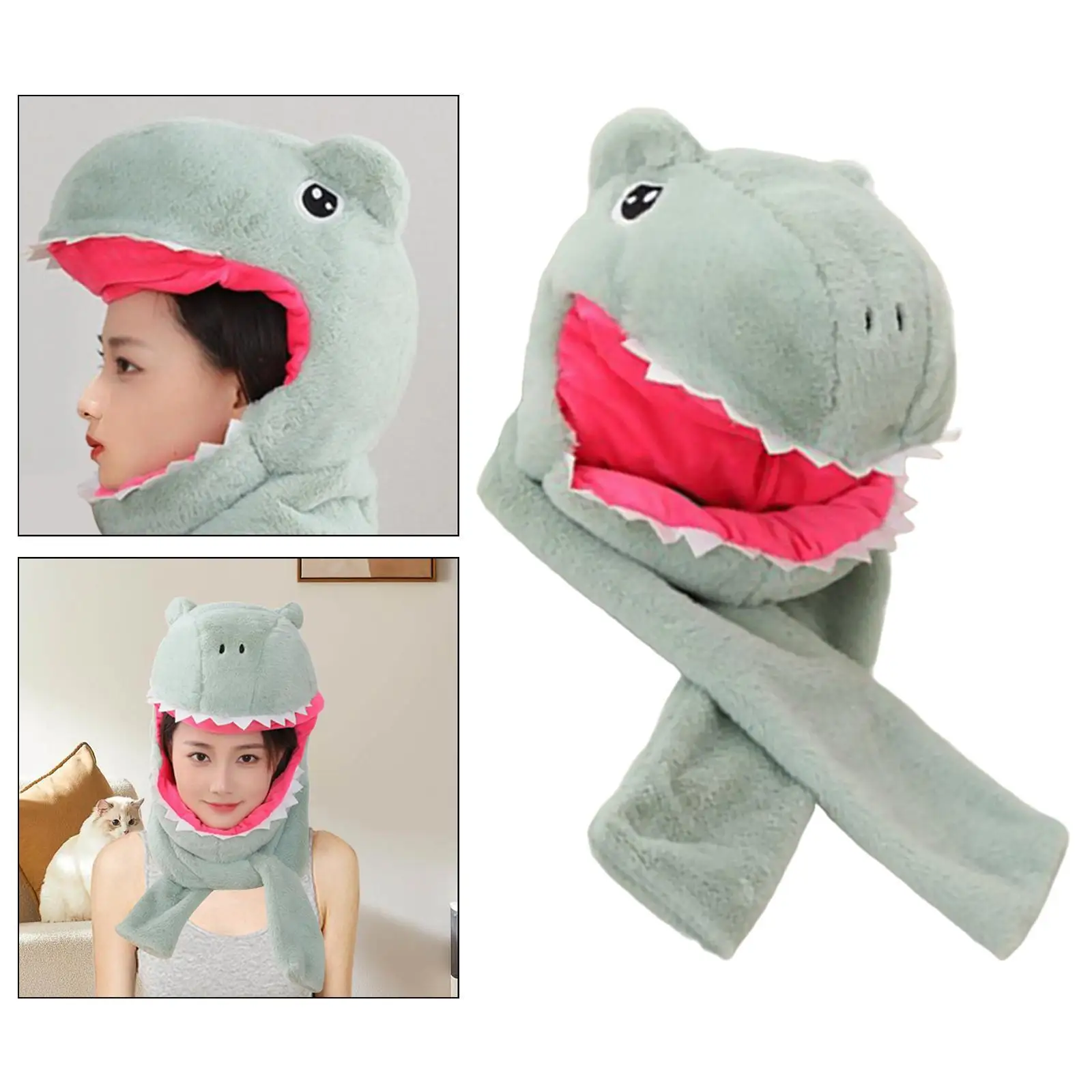 Dinosaurierförmige Kopfbedeckung, Hut, weich, lustig, Cosplay, als Geschenk, Karneval, Anzieh