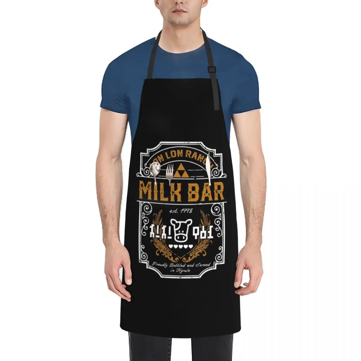 

Lon Lon Ranch Milk Bar Essential Apron Household Items christmas kitchen cloths Teacher barber men Apron