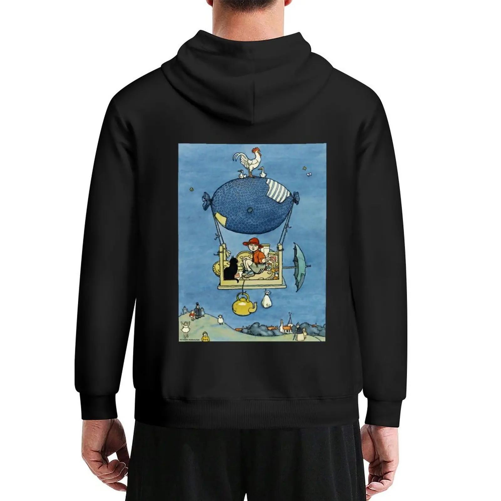 

“The Airship” by W Heath Robinson Hoodie clothes for men men wear japanese style autumn clothes hoodies for men