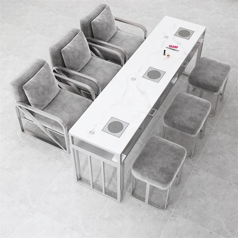 Meja Perlengkapan Nail Art dengan Sandaran Tangan dan Penyimpanan, Gaya Nordic untuk Wanita, Ergonomis, Scrivania Per Unghie, Perabot Rumah