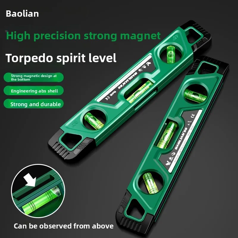 

Magnetic Torpedo Level 230mm Mini Spirit Level Bubble Level Measuring Tool Woodworking Alignment Ruler Portable Precision Level