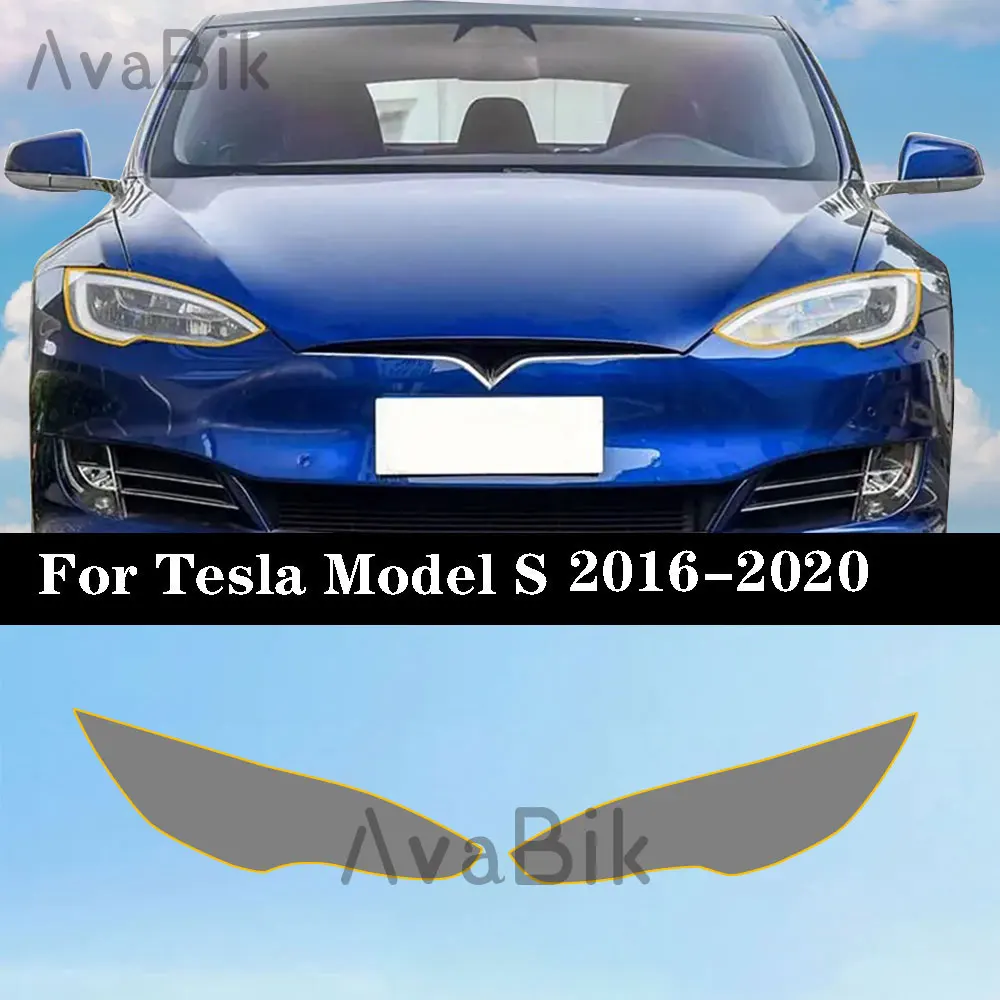 For Tesla Model S 2016-2021 Blackened PPF Headlight & Taillight Film PPF for Model S 2023 Headlight Anti-scratch Protection Film