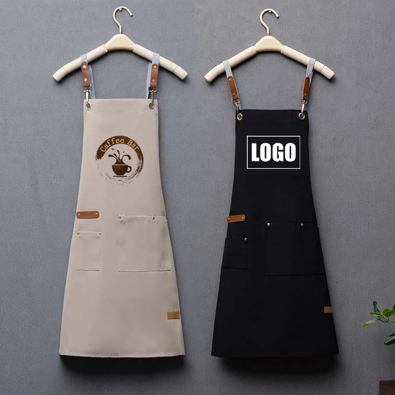 Customize Company LOGO Restaurant Work Cloth Waterproof Oil Resistant and Durable Fabric Wearable All Seasons Sleeveless Apron