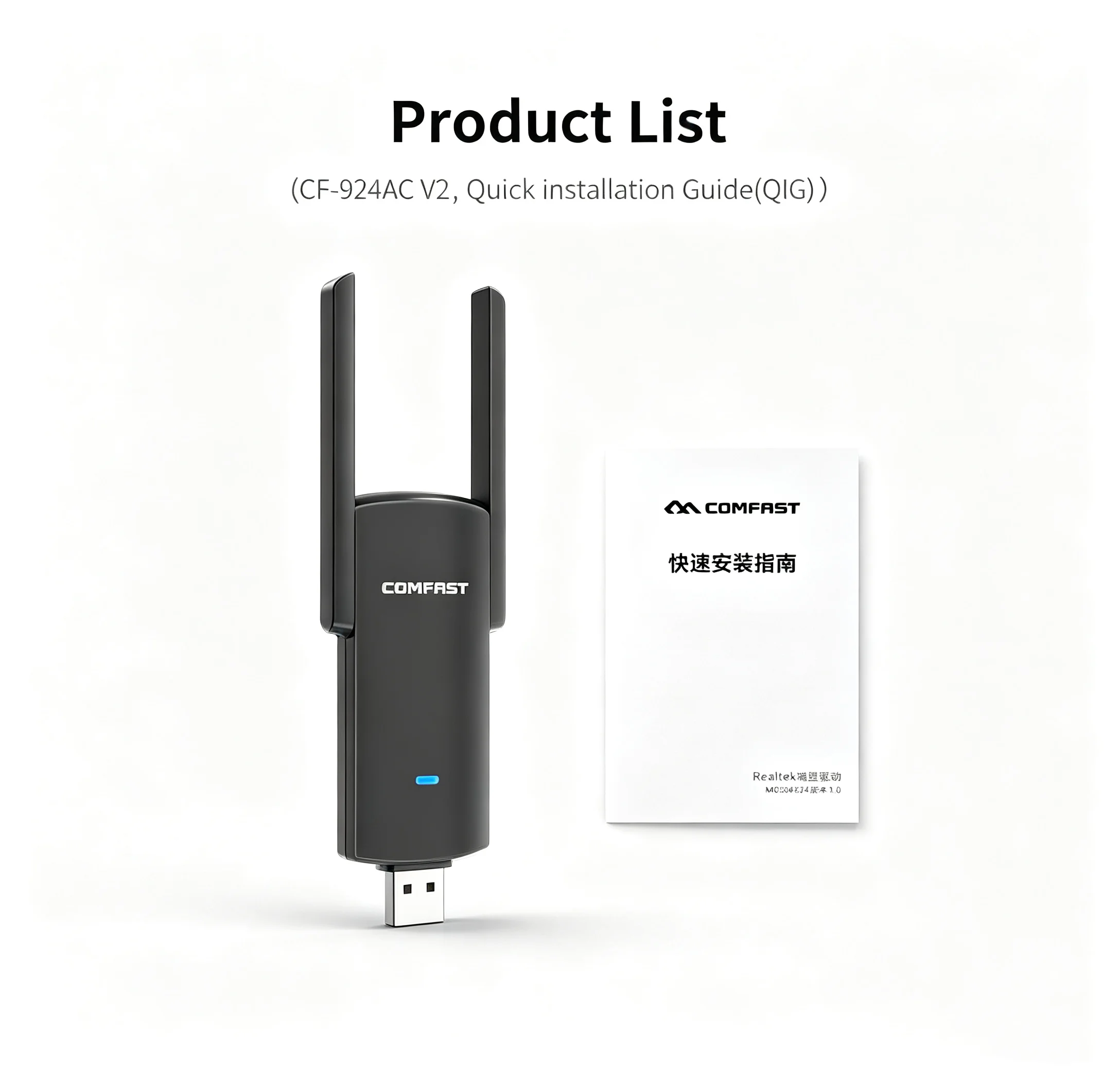 COMFAST 1300Mbps USB3.0 WLAN-Adapter Dual-Band 2.4GHz/5GHz WiFi5 RTL8812BU 2*2dBi Drahtloser Netzwerk-Dongle für PC, Laptop, Desktop – Detail 12