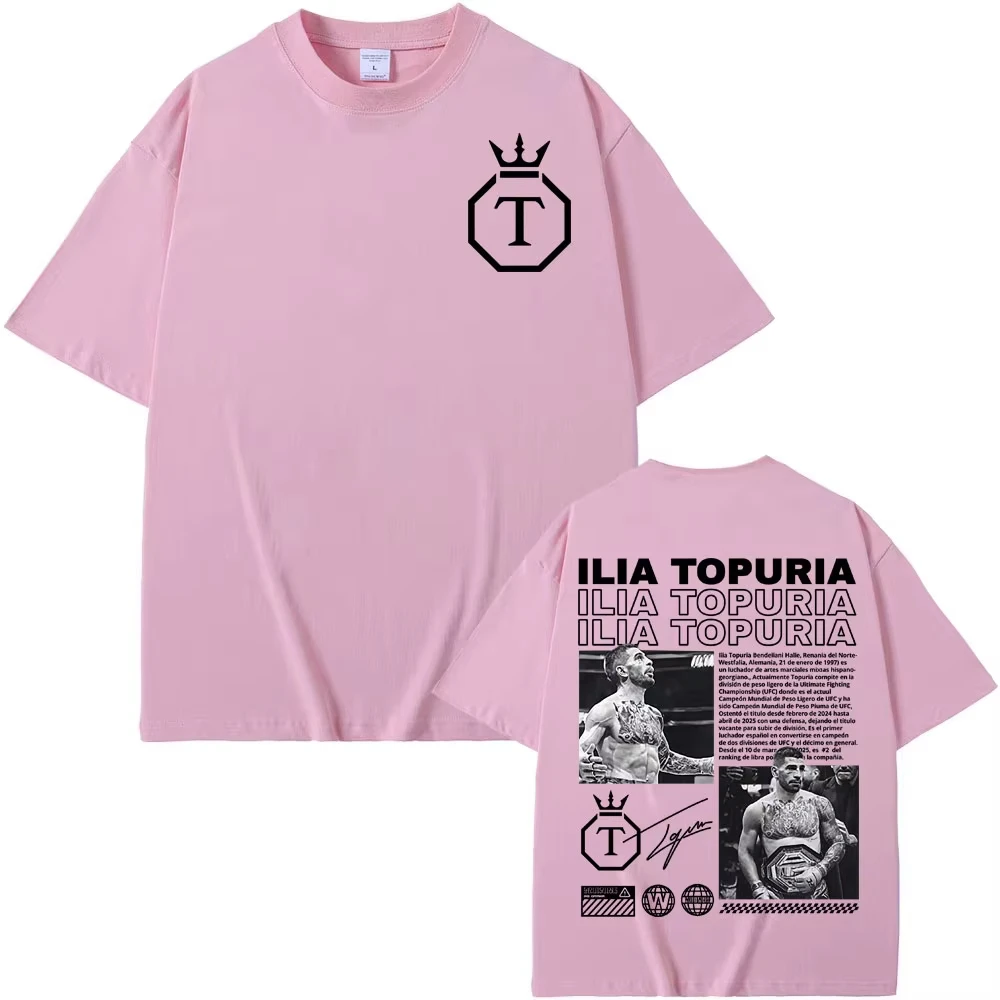 El Matador Ilia Topuria Merch T-Shirt aus reiner Baumwolle, Harajuku-Muster, Unisex, Sommer, bedruckt, Streetwear, täglich, lässig, T-Shirt – Detail 8