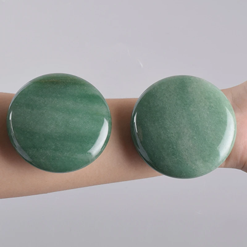 

Large Hot Massage Palm Stones Natural Warm Healing SPA Reiki Rocks Relaxing Pain Relief Beauty Health Green Aventurine 60 MM